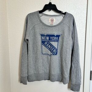 '47 Brand New York Rangers Ash Heritage Fleece Vintage Pullover Size L Sparkles